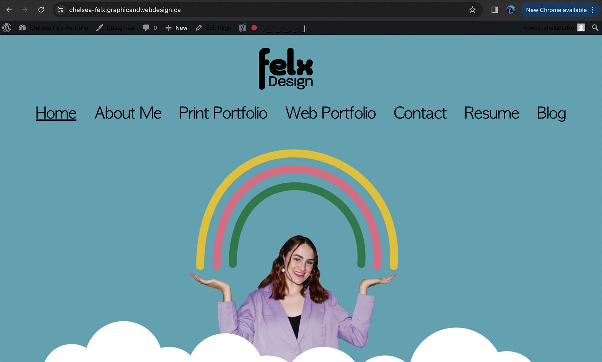 banner image for this portfolio website featuring girl with rainbow